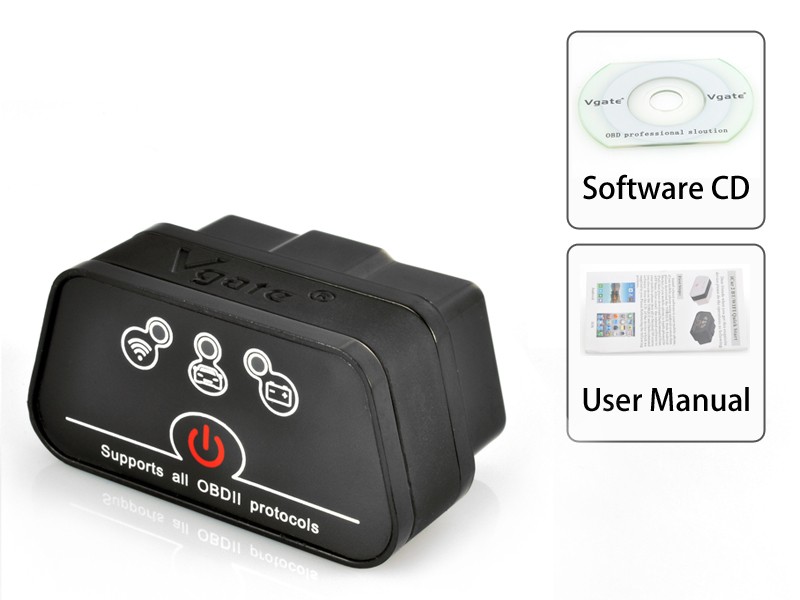 WiFi OBDII ir EOBD Autodiagnostika Klaidų Skaneris Vgate iCar (Android/iOS/PC)