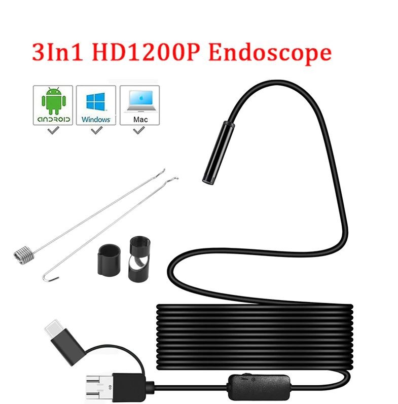 8mm USB Endoskopinė Kamera (10m laidas, IP68,  1600*1200, LED Apšvietimas)