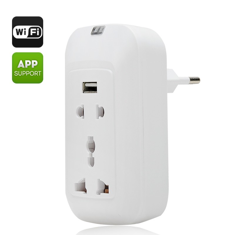 Išmanioji Wifi Rozetė Su Nuotoliniu Valdymu (220V,  2200W 10A, Android + iOs)