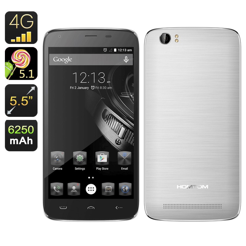 Išmanusis Telefonas "HOMTOM HT6" - 6250mAh baterija, Android 5.1, Gorilla Glass, 64-bit Quad Core CPU, 5.5" ekranas
