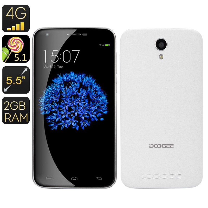 Išmanusis Telefonas "Doogee Y100 Plus" - 4G, Quad Core CPU, 5.5" ekranas 720P, 2Gb RAM, Gorilla Glass, 3000mAh