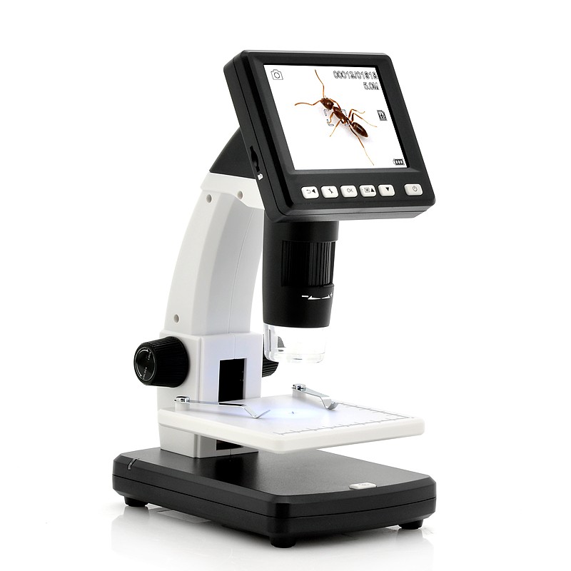 Skaitmeninis Mikroskopas 5.0 Mpx su 3.5" LCD ekranu (20x-500x didinimas, MicroSD)