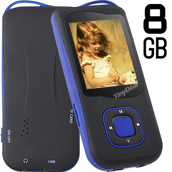 8Gb MP4 Grotuvas Rubber Blue 1,8" LCD (FM+Žaidimai+Ebook)