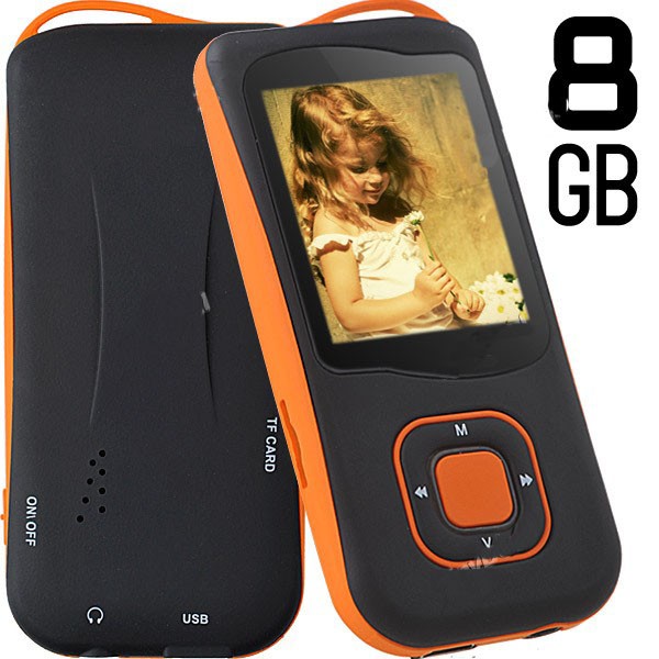 8Gb MP4 Grotuvas Rubber Orange 1,8" LCD (FM+Žaidimai+Ebook)