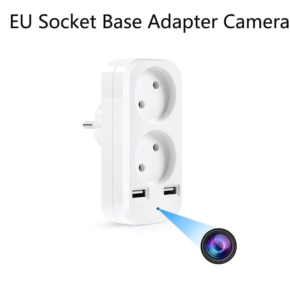 Slapta WIFI Kamera Rozetės Šakotuvas Su USB (HD 1080P Video, Judesio Aptikimas)