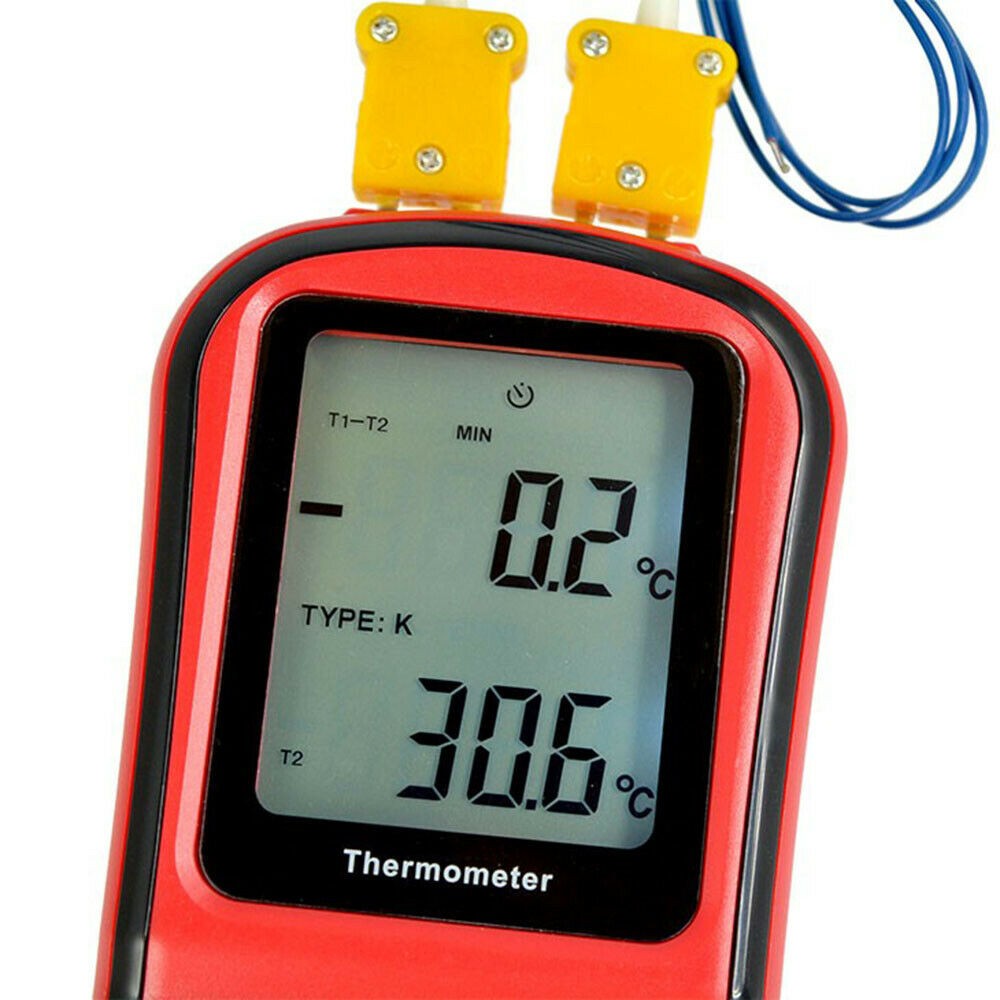 Termometras Aukštoms Temperatūroms Su Termopora (K-Tipo, 2 Kanalų) -50°C +1300°C