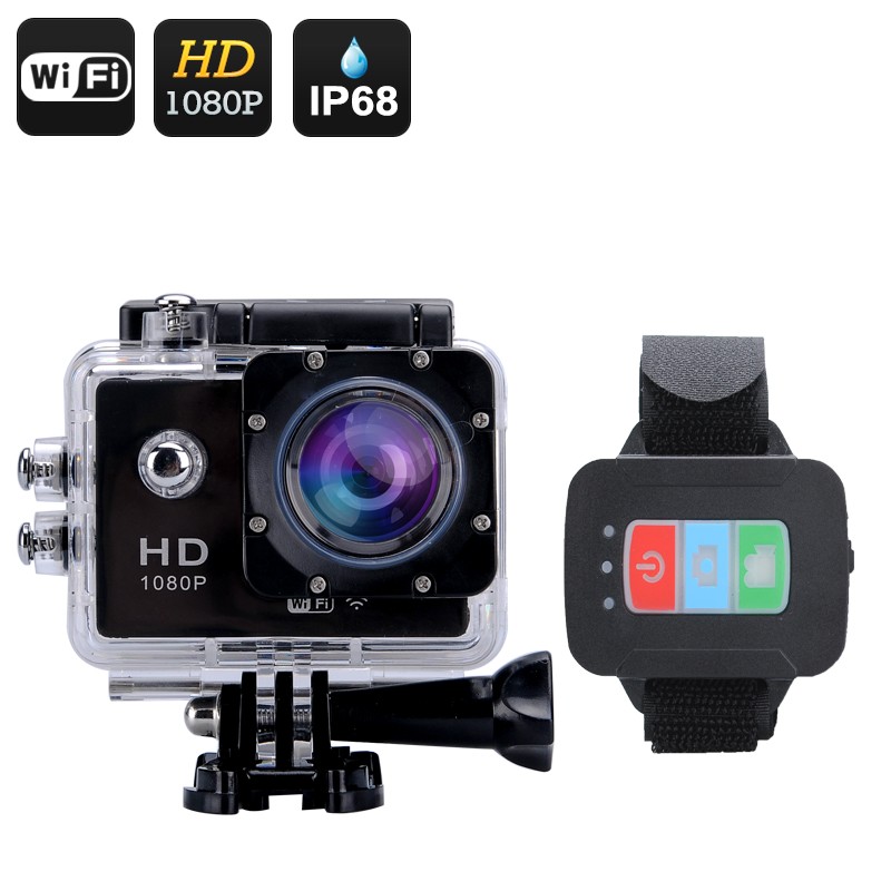 Veiksmo kamera su pulteliu "Q3" Full HD 1080P - 170°, 12MP, 2" LCS, Wi-Fi, iOs+Android App (Juoda)