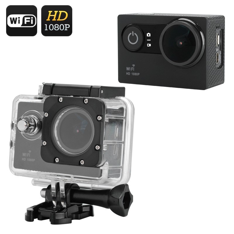 1080p Veiksmo Kamera Su Wi-Fi - 170° filmavimo kampas, HDMI, G-Sensorius, LED apšvietimas, 30FPS, Waterproof 30M