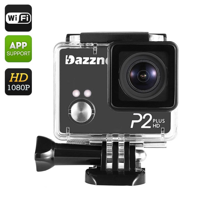 Veiksmo kamera "Dazne P2" - 2K HD, 170° Filmavimo kampas, Wi-Fi, Waterproof, 2" Ekranas