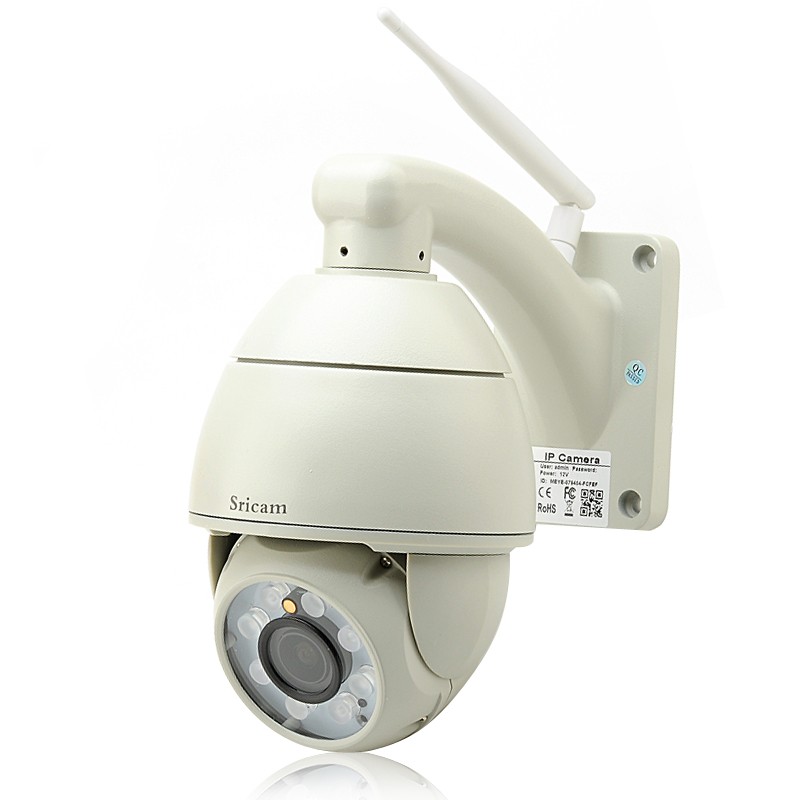 PTZ Lauko Kamera Su Wifi "Sricam" 1280x720 (P2P, H.264, Judesio aptikimas, 8X LED pašvietimas, 50m naktinis matymas)