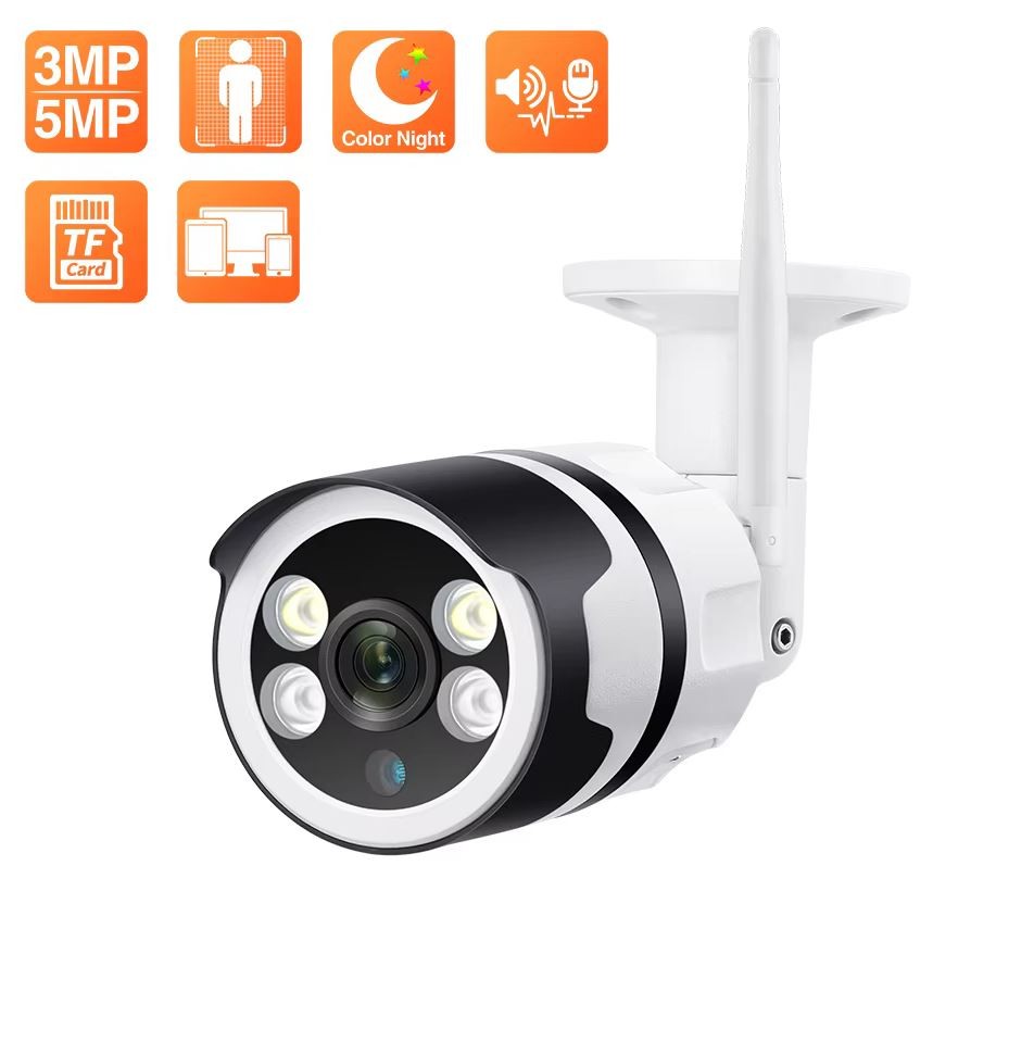 Belaidė Lauko WIFI Apsaugos Kamera Techage 5MP (Judesio Aptikimas, ONVIF, IP66)