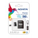 ADATA 32GB MicroSDHC Atminties Kortelė UHS-I Class10 +SD adapteris