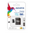 ADATA 32GB MicroSDHC Atminties Kortelė UHS-I Class10 +SD adapteris