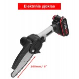 Mini Elektrinis Grandininis Pjūklas (21v Akumuliatorius, 6" Pjovimo Juosta)